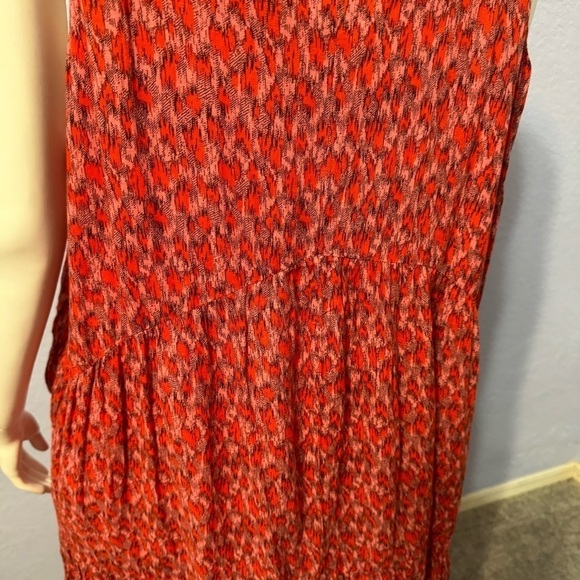 Joie Boho Plus Size Cotton Spaghetti Strap Sleeveless Tiered Lined Maxi Dress - Picture 4 of 6